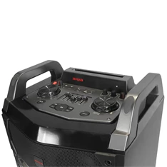Aiwa KBTUS-700 vezetékes mikrofonnal Bluetooth hordozható fekete party hangszóró (Újracsomagolt)