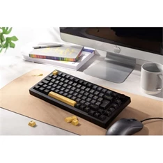 Akko 5075S BLACK&GOLD CS CRYSTAL 5075S Black&Gold US vezeték nélküli Bluetooth/USB-C mechanikus gamer billentyűzet