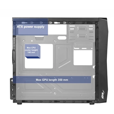 Akyga AK729BK táp nélküli mATX ház