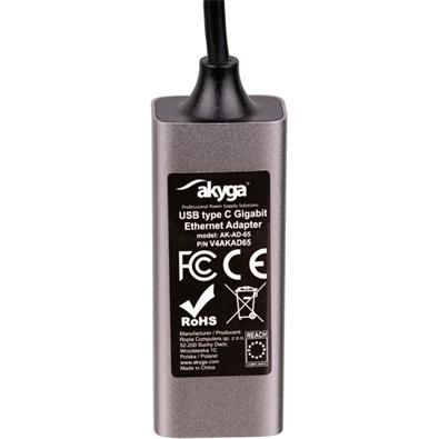 Akyga 15cm USB-C - 1000 Mbps Ethernet adapter