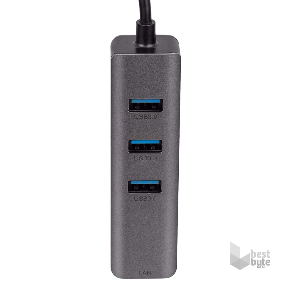 Akyga AK-AD-66 USB-C - USB 3.0 3-port + Ethernet USB hub