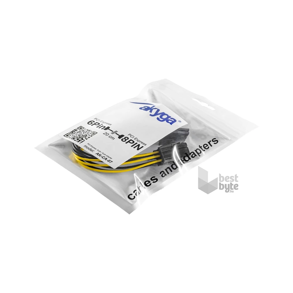 Akyga AK-CA-07 20cm 6-tűs PCI Express - 6+2-tűs PCI Express kábel