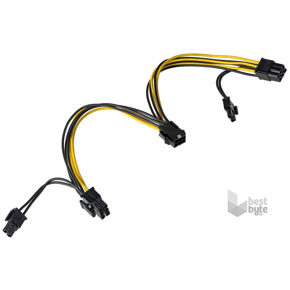 Akyga AK-CA-55 15cm 1x 6-tűs PCI Express - 2x 6+2-tűs PCI Express kábel