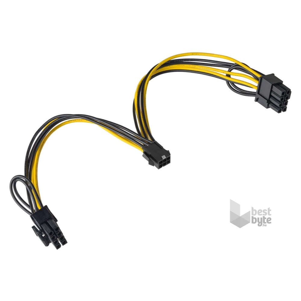 Akyga AK-CA-55 15cm 1x 6-tűs PCI Express - 2x 6+2-tűs PCI Express kábel