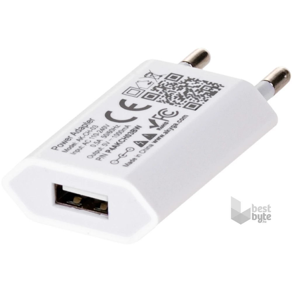 Akyga 5V/1A/5W hálózati USB töltő
