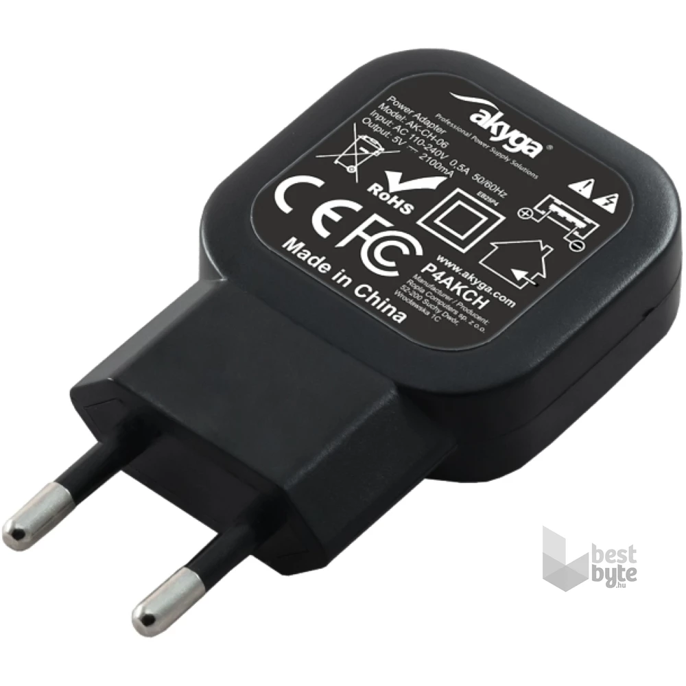 Akyga 5V/2,1A/10W hálózati USB töltő