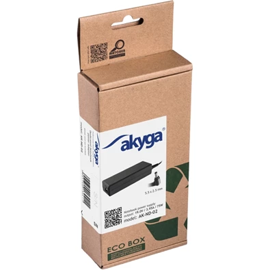 Akyga AK-ND-02 19V/3,95A/75W 5,5x2,5mm Asus / Toshiba / HP / Compaq / Lenovo notebook hálózati töltő