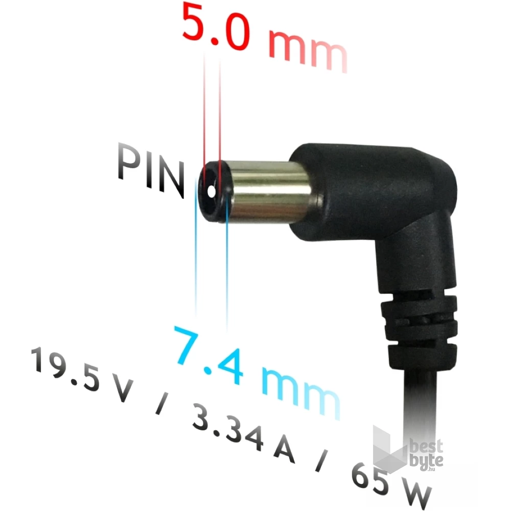 Akyga AK-ND-05 19,5V/3,34A/65W 7,4x5mm DELL notebook hálózati töltő