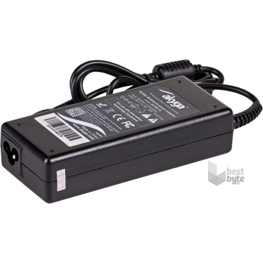 Akyga AK-ND-10 19V/4,74A/90W 5,5x2,5mm Asus / Toshiba / HP / Compaq / Lenovo notebook hálózati töltő