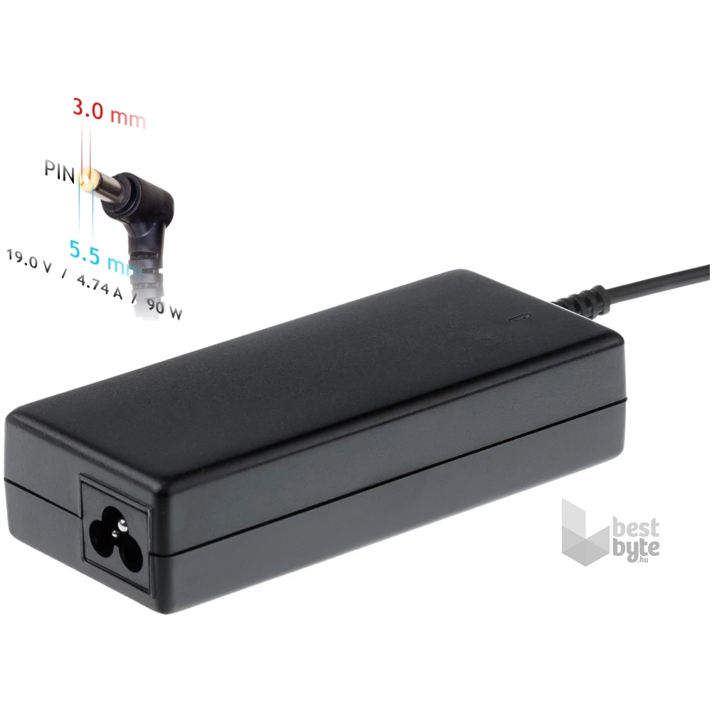 Akyga AK-ND-27 19V/4,74A/90W 5,5x3mm Samsung notebook hálózati töltő