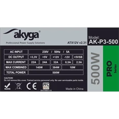 Akyga AK-P3-500 500W ATX tápegység