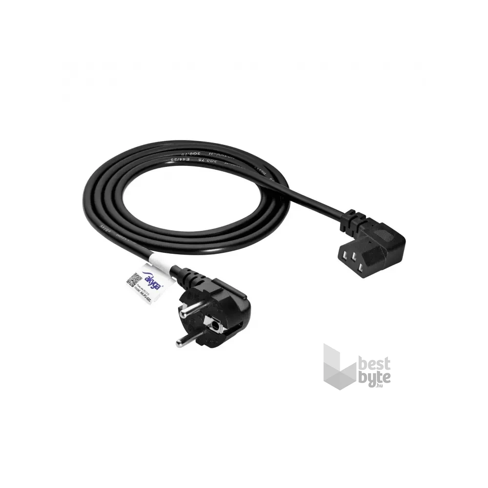 Akyga AK-PC-02C 1,5m derékszögű PC tápkábel