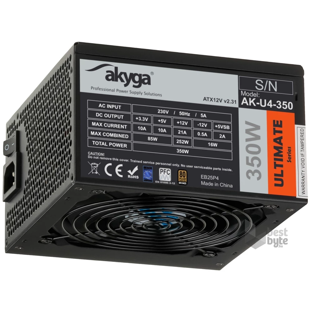Akyga 350W 80+ Bronze ATX tápegység