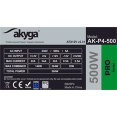 Akyga Ak-P4-500 semi-modular 500W ATX tápegység
