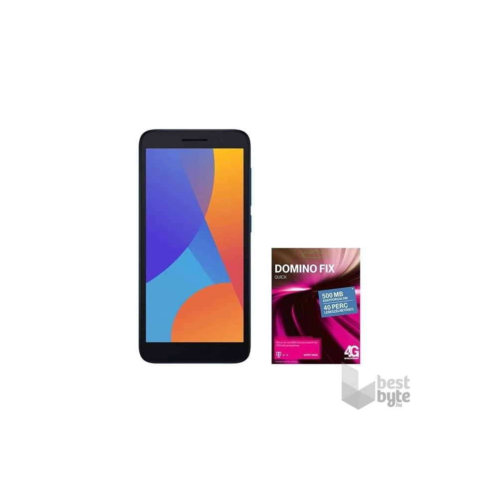 Alcatel 1 DS 2021 5" 16GB Dual SIM fekete okostelefon + DominoFix Quick alapcsomag