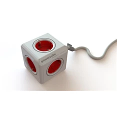 Allocacoc PowerCube Extended 1,5m piros/fehér 5-ös elosztó