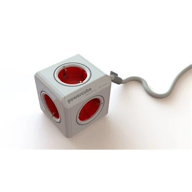 Allocacoc PowerCube Extended 1,5m piros/fehér 5-ös elosztó