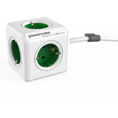 Allocacoc PowerCube Extended 1,5m zöld/fehér 5-ös elosztó