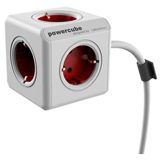 Allocacoc PowerCube Extended 3m piros/fehér 5-ös elosztó