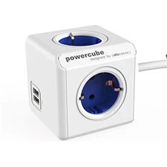 Allocacoc PowerCube Extended USB 1,5m 4-es kék/fehér USB-s elosztó