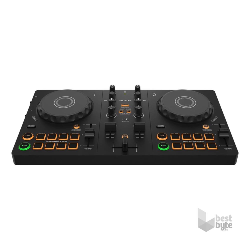 AlphaTheta DDJ-FLX2 fekete kétcsatornás DJ kontroller