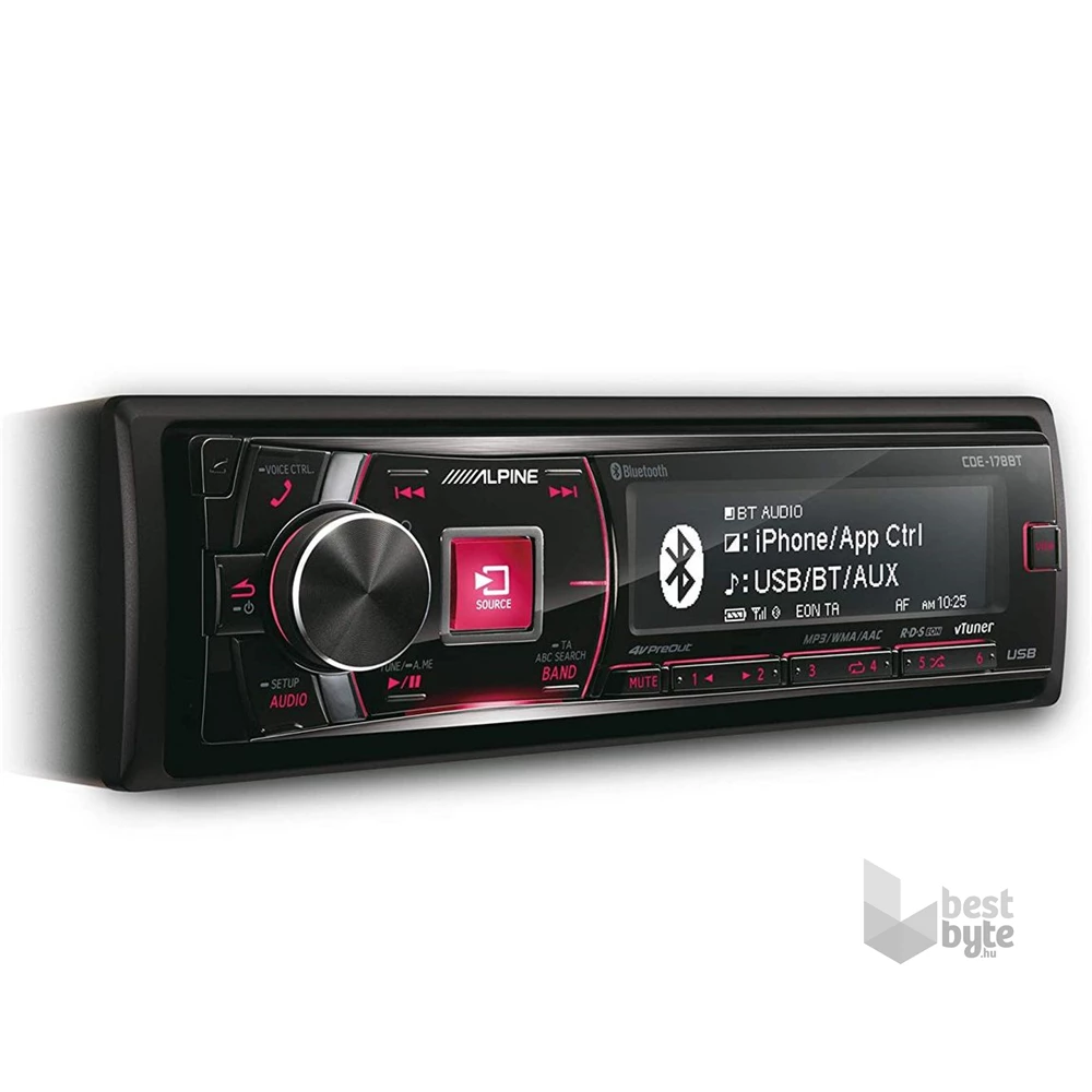 Alpine CDE-178BT Bluetooth/CD/USB/AUX/FM autóhifi fejegység