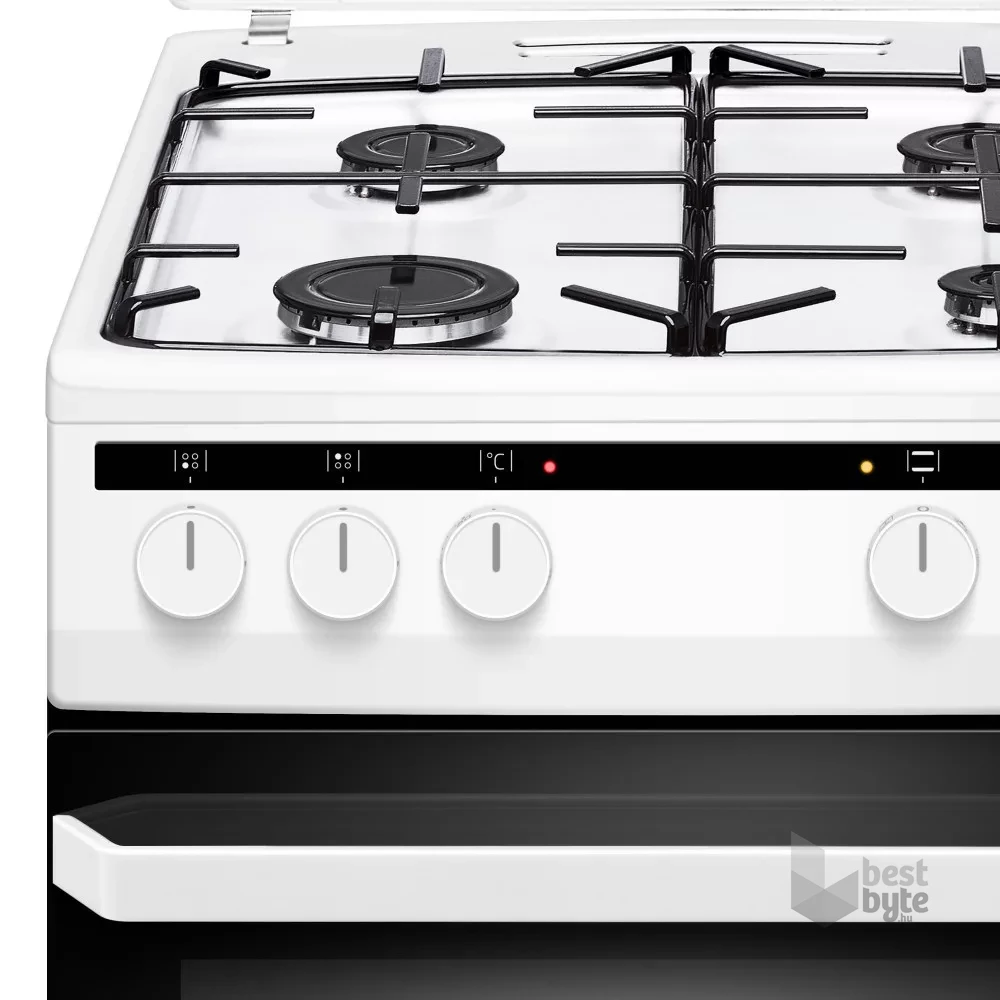 Amica 55343 fehér, szabadonálló, gáz, kombinált, főzőzóna: 4, sütő:62L, grill, tűzhely