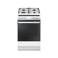 Amica 55343 fehér, szabadonálló, gáz, kombinált, főzőzóna: 4, sütő:62L, grill, tűzhely (Újszerű)