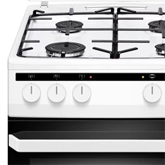 Amica 55343 fehér, szabadonálló, gáz, kombinált, főzőzóna: 4, sütő:62L, grill, tűzhely (Újszerű)