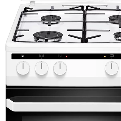 Amica 55343 fehér, szabadonálló, gáz, kombinált, főzőzóna: 4, sütő:62L, grill, tűzhely (Újszerű)