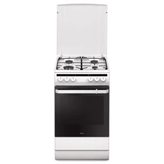 Amica 55343 fehér, szabadonálló, gáz, kombinált, főzőzóna: 4, sütő:62L, grill, tűzhely (Újszerű)