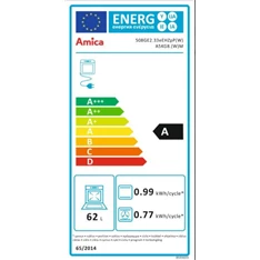 Amica 55343 fehér, szabadonálló, gáz, kombinált, főzőzóna: 4, sütő:62L, grill, tűzhely (Újszerű)