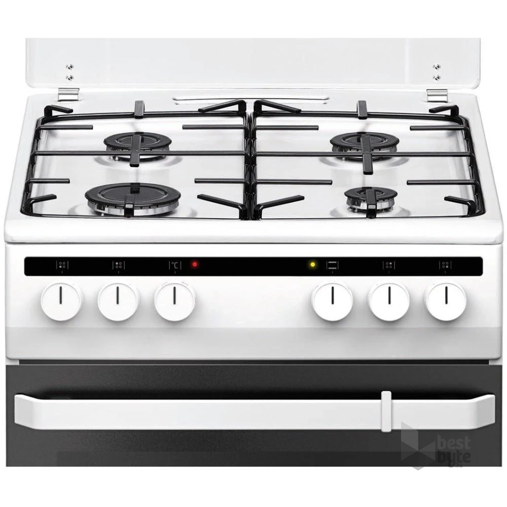Amica 55343 fehér, szabadonálló, gáz, kombinált, főzőzóna: 4, sütő:62L, grill, tűzhely (Újszerű)