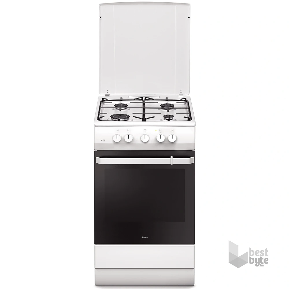 Amica 55346 fehér, szabadonálló, gáz, főzőzóna: 4, sütő:58L, tűzhely
