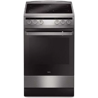 Amica 55352 inox, szabadonálló, kerámialapos, elektromos, főzőzóna: 4, sütő:65L, grill, tűzhely