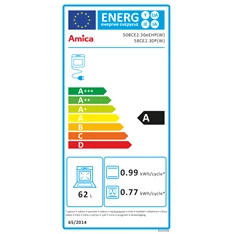 Amica 55353 fehér, szabadonálló, kerámialapos, elektromos, főzőzóna: 4, sütő:65L, grill, tűzhely (Újszerű)