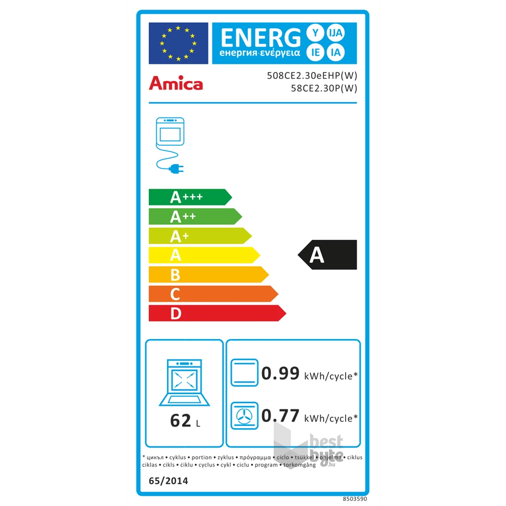 Amica 55353 fehér, szabadonálló, kerámialapos, elektromos, főzőzóna: 4, sütő:65L, grill, tűzhely (Újszerű)