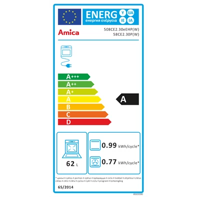 Amica 55353 fehér, szabadonálló, kerámialapos, elektromos, főzőzóna: 4, sütő:65L, grill, tűzhely (Újszerű)