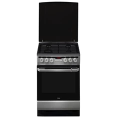 Amica 56013 inox, szabadonálló, gáz, kombinált, főzőzóna: 4, sütő:65L, grill, tűzhely