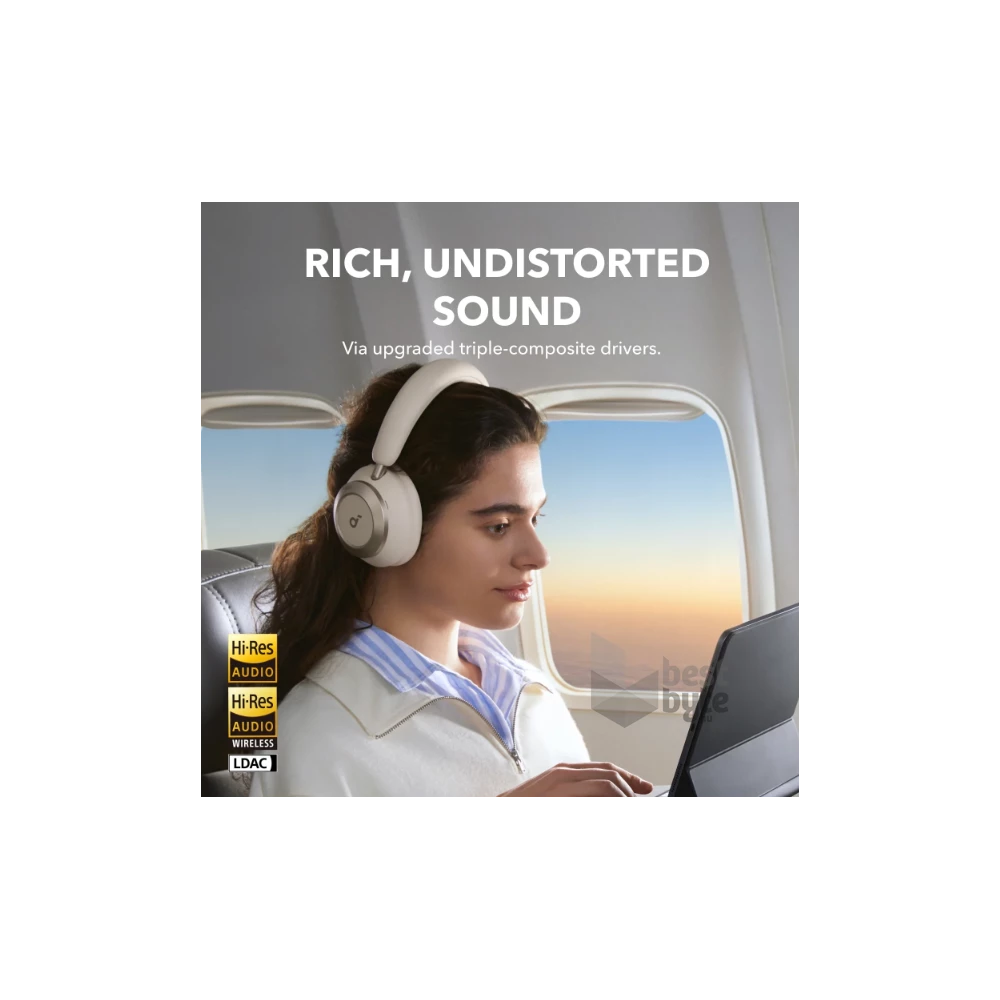 Anker A3062G21 Soundcore Space One Pro aktív zajszűrős krémfehér vezeték nélküli fejhallgató