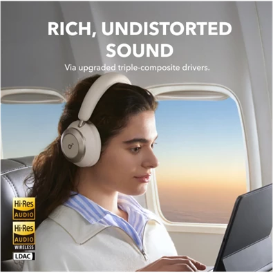 Anker A3062G21 Soundcore Space One Pro aktív zajszűrős krémfehér vezeték nélküli fejhallgató
