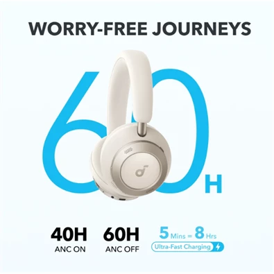 Anker A3062G21 Soundcore Space One Pro aktív zajszűrős krémfehér vezeték nélküli fejhallgató