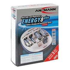Ansmann Energy 8 plus 8 csatona/frissítő funkció/akkutesztelő/USB/csepptöltés akkumulátortöltő AA/AAA/C/D/9V blokk akkuh