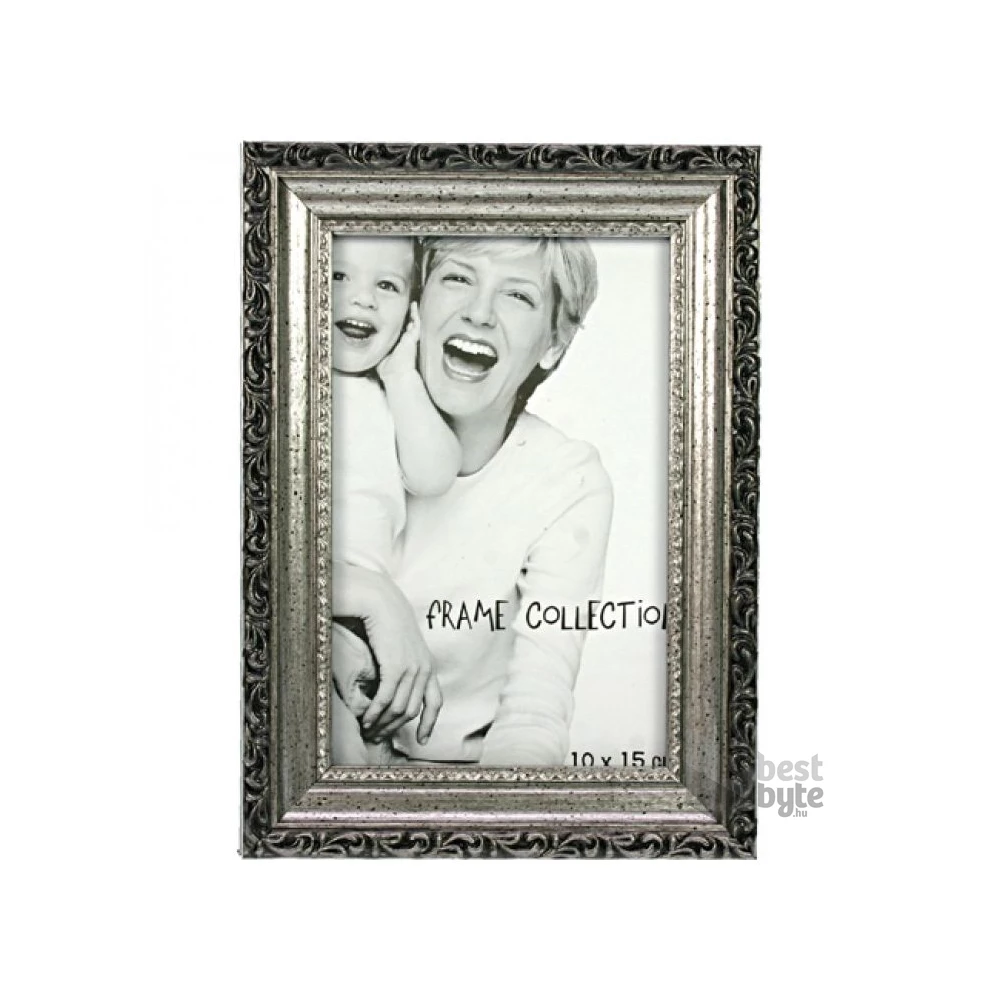 Antik 10x15cm ezüst képkeret