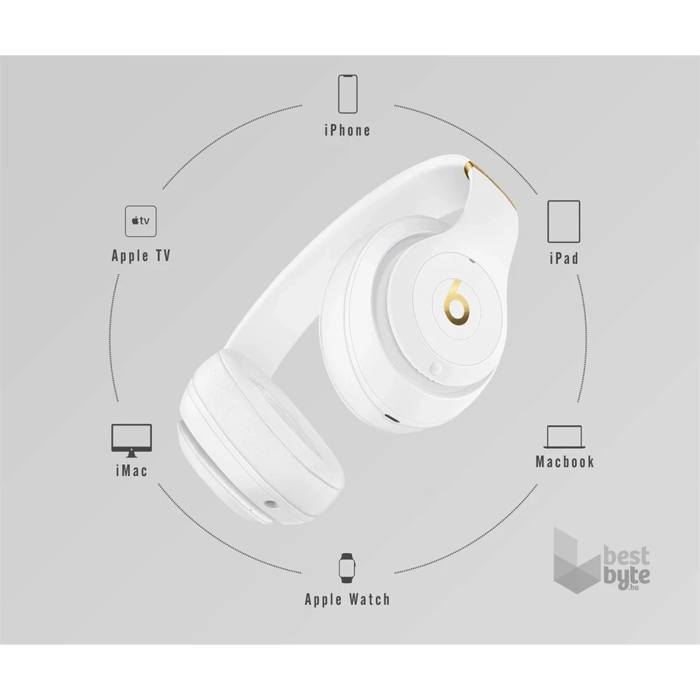 Apple Beats Studio3 Over-ear fehér vezeték nélküli Bluetooth fejhallgató