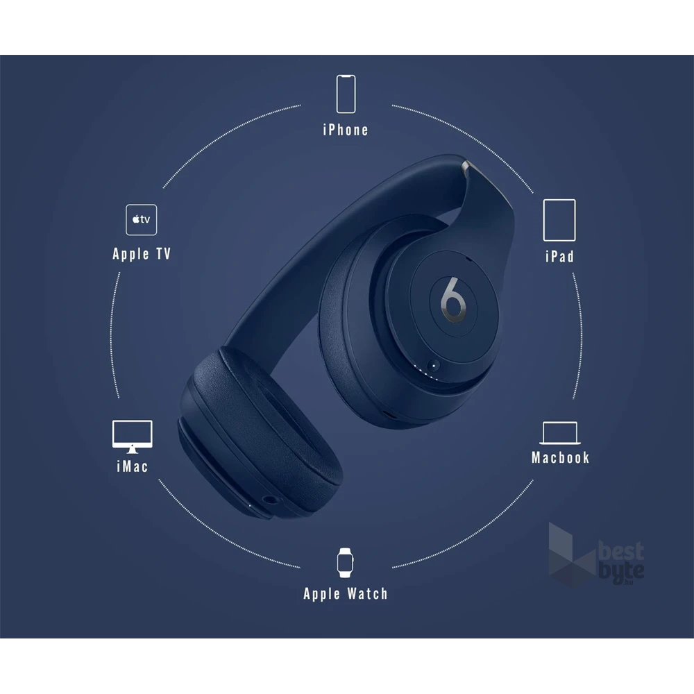 Apple Beats Studio3 Over-ear kék vezeték nélküli Bluetooth fejhallgató