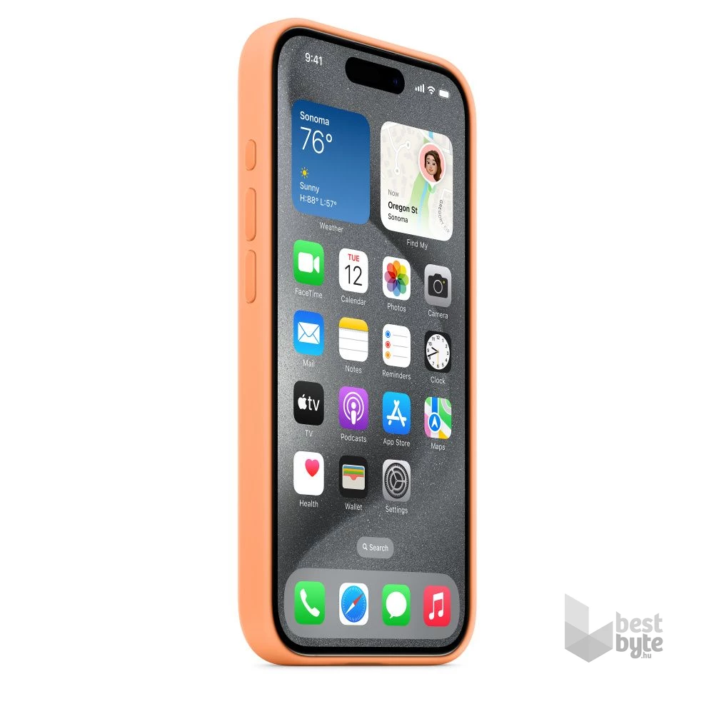 Apple MT1H3ZM/A iPhone 15 Pro Silicone Case Orange Sorbet szilikon MagSafe hátlap
