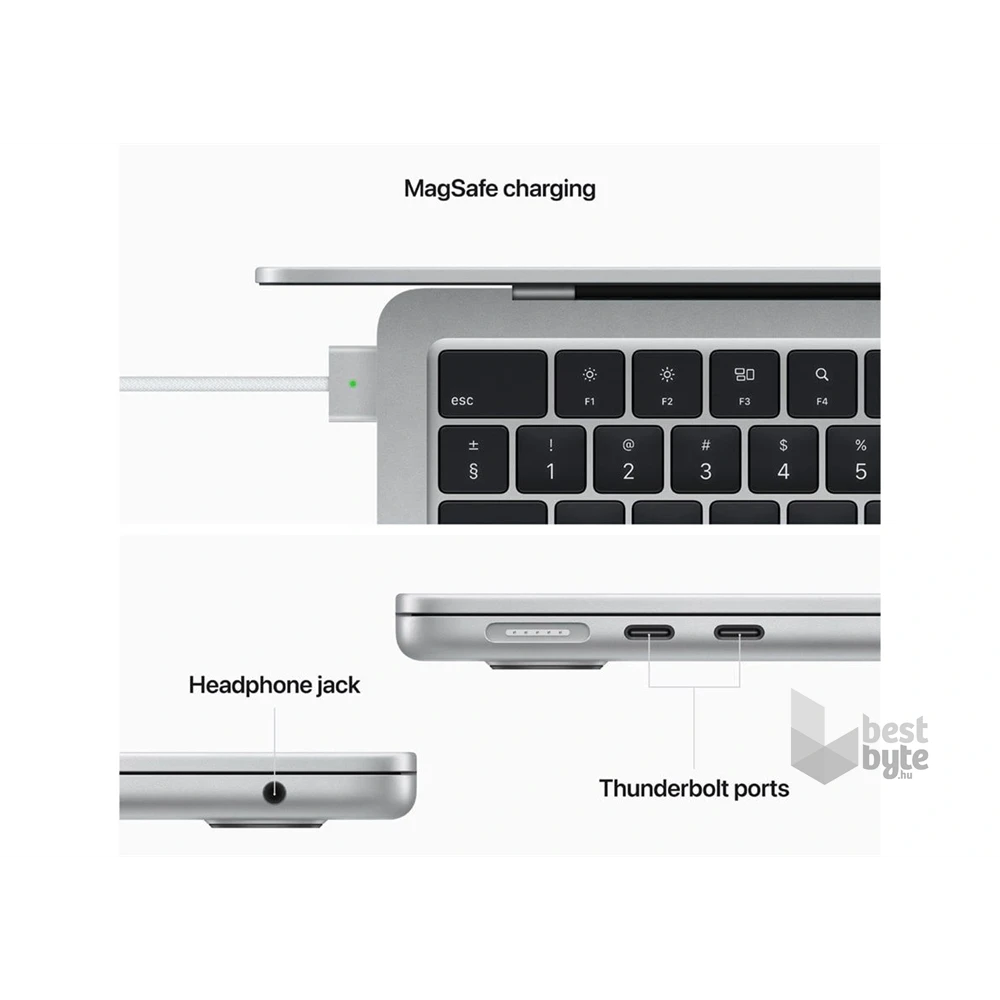 Apple MacBook Air 2022 laptop (13,6"/M2 chip/10 magos GPU/8GB RAM/512GB SSD/Cseh/Felújított,batteryCARE+) - ezüst