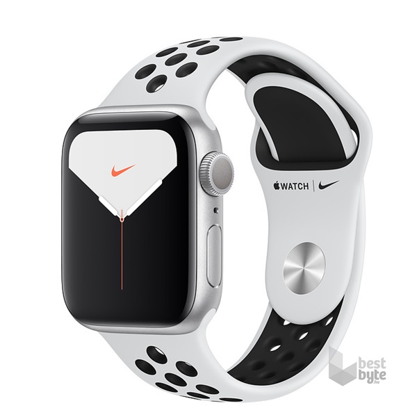 Apple Watch Nike S5 40mm GPS-es ezüst alumíniumtok, platinum/fekete Nike sportszíjas okosóra