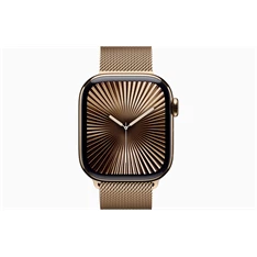 Apple Watch S10 Cellular (42mm) arany titán tok, arany milánói szíj okosóra